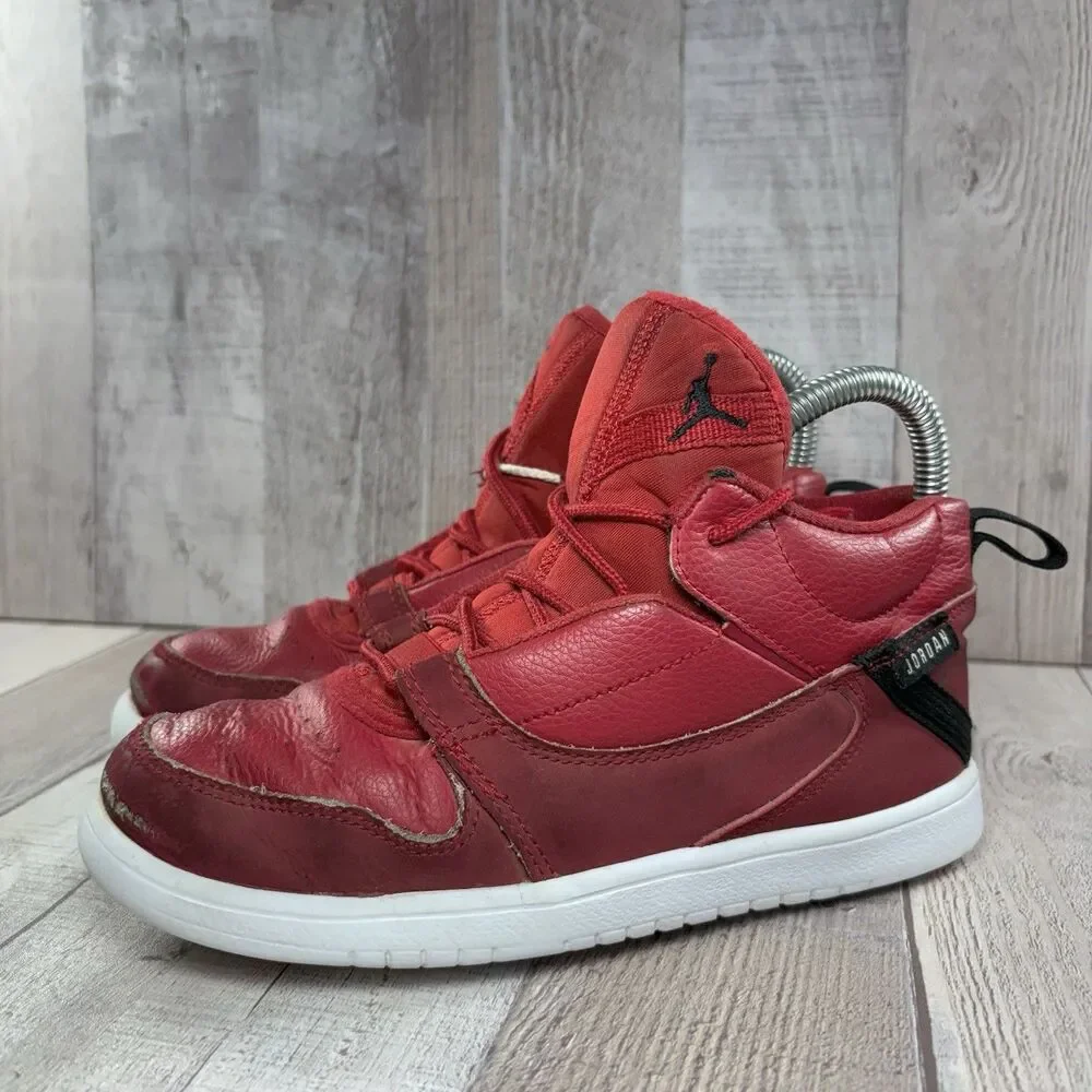 Jordan Fadeaway PS Boys' Size 3 Y Mid Top Sneakers Running Shoes Gym Red White